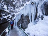 Eisvorhang entlang dem Klammweg
